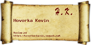 Hovorka Kevin névjegykártya